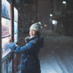 how do outdoor vending machines prevent coke from freezing in cold climates