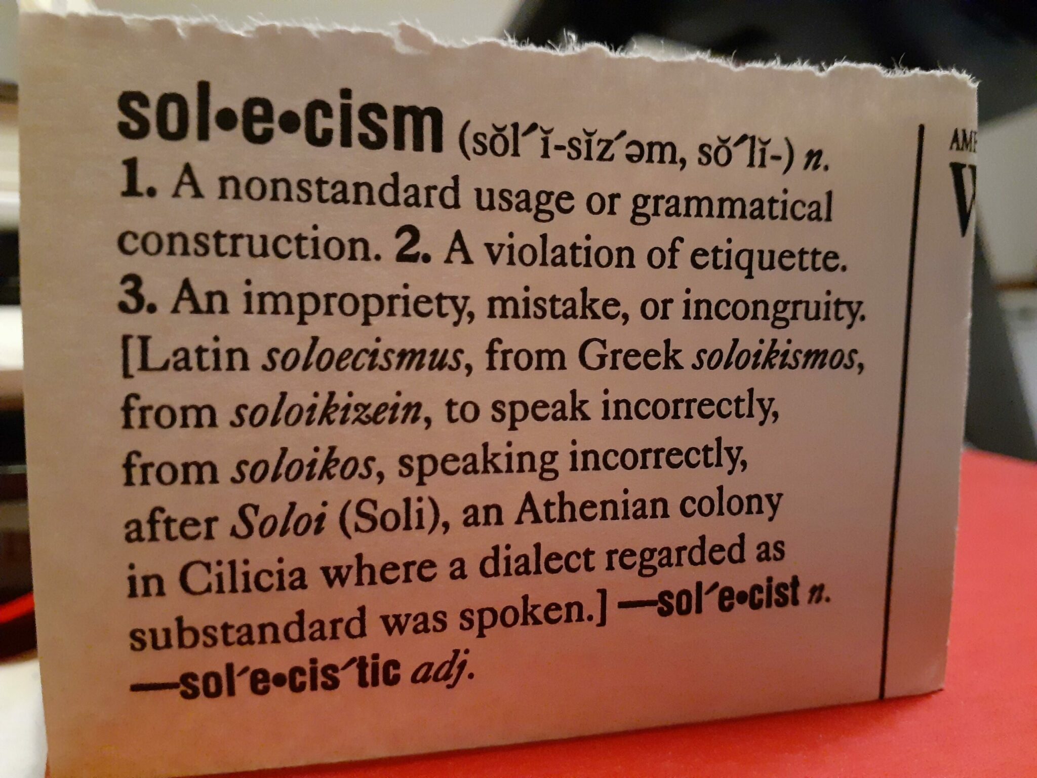 what does solecism mean and where does the word solecism come from scaled