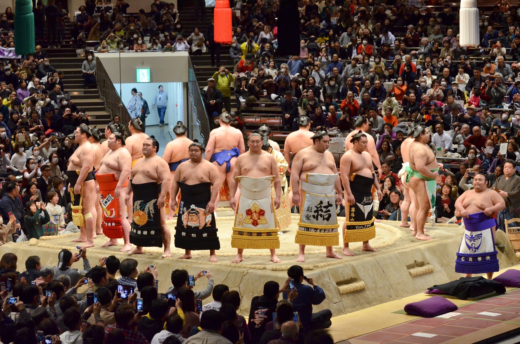 what is the ceremony that is performed before a sumo match called and how is dohyo iri performed