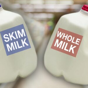 what is the difference between whole milk skim milk 2 percent milk and 1 percent milk