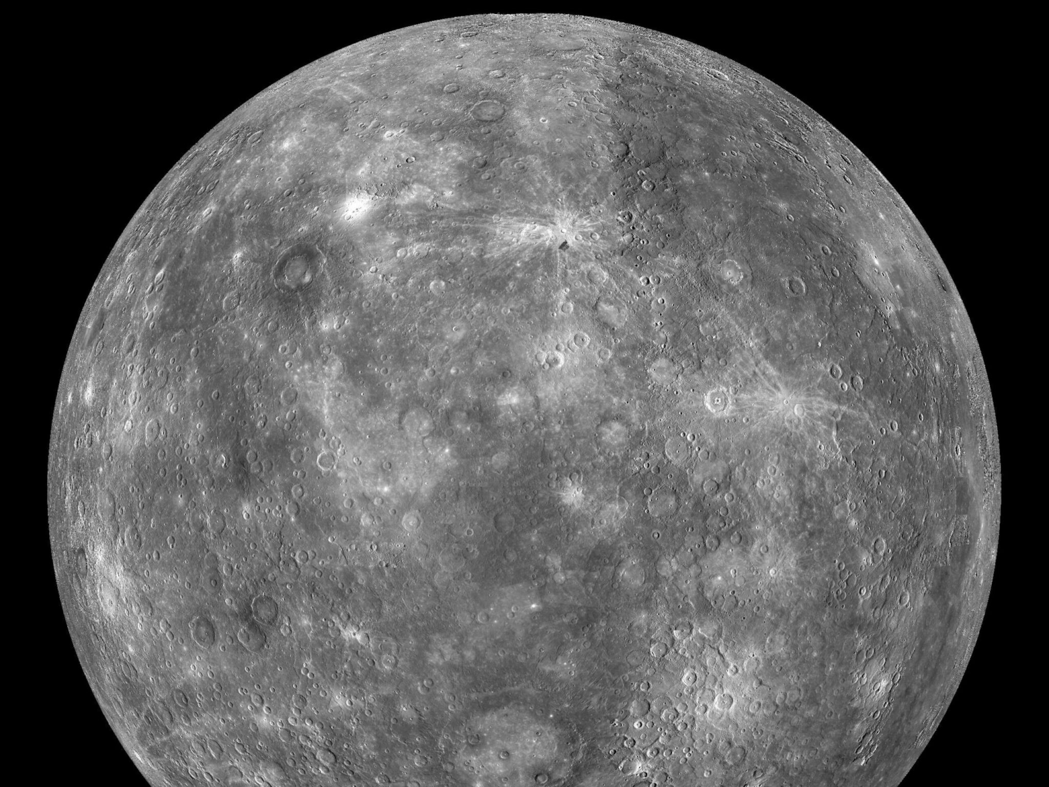 what is the largest crater photographed on the planet mercury and who was the crater named after scaled
