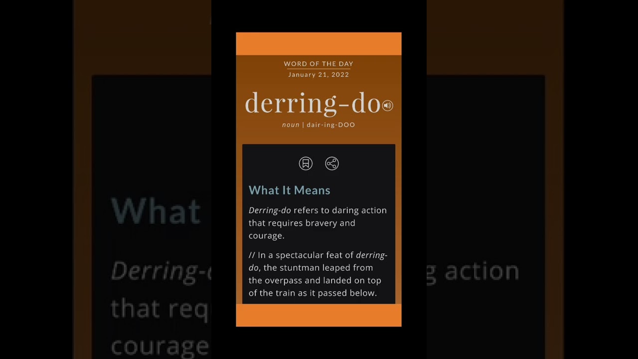 where does the word derring do come from and what does derring do mean