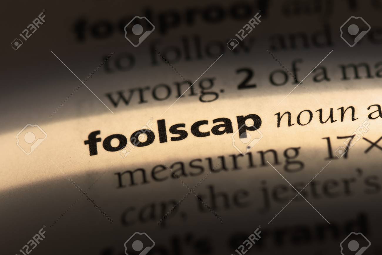 where does the word foolscap come from and what does foolscap mean