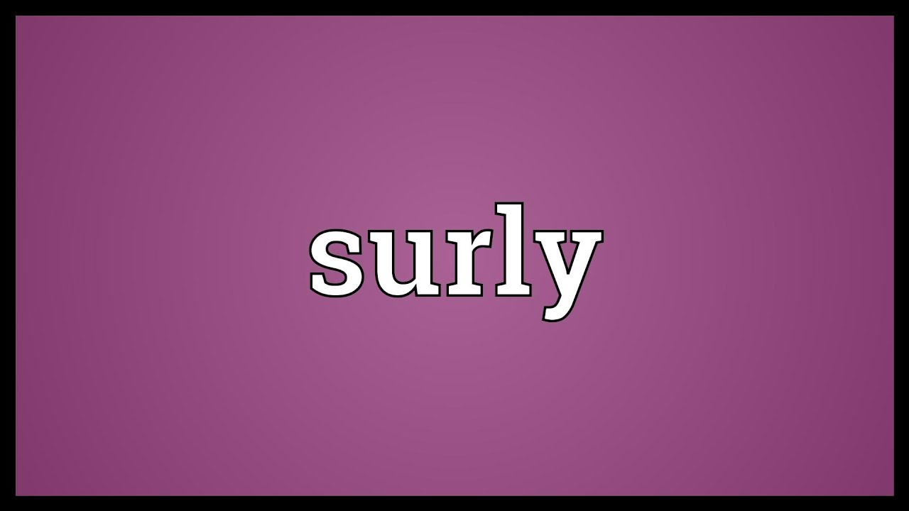 where does the word surly come from and what does surly mean