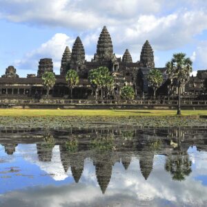 where is the hindu temple of angkor wat located and what does the name angkor wat mean in sanskrit