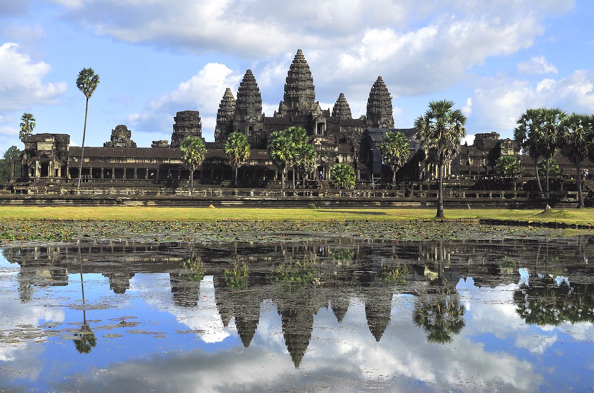 where is the hindu temple of angkor wat located and what does the name angkor wat mean in sanskrit