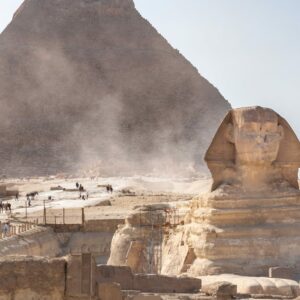 who knocked off the nose of the sphinx in egypt and what is the sphinx made of