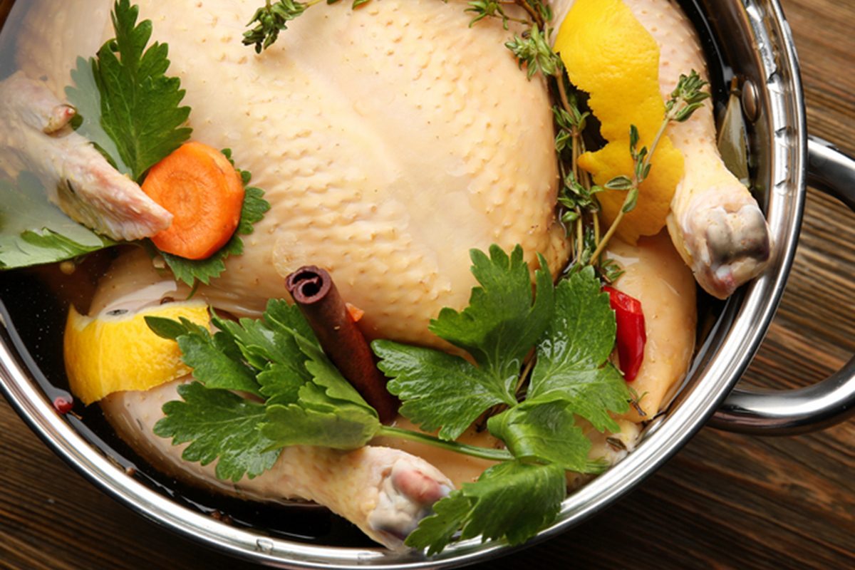 why and how does brining make meat poultry and fish juicer