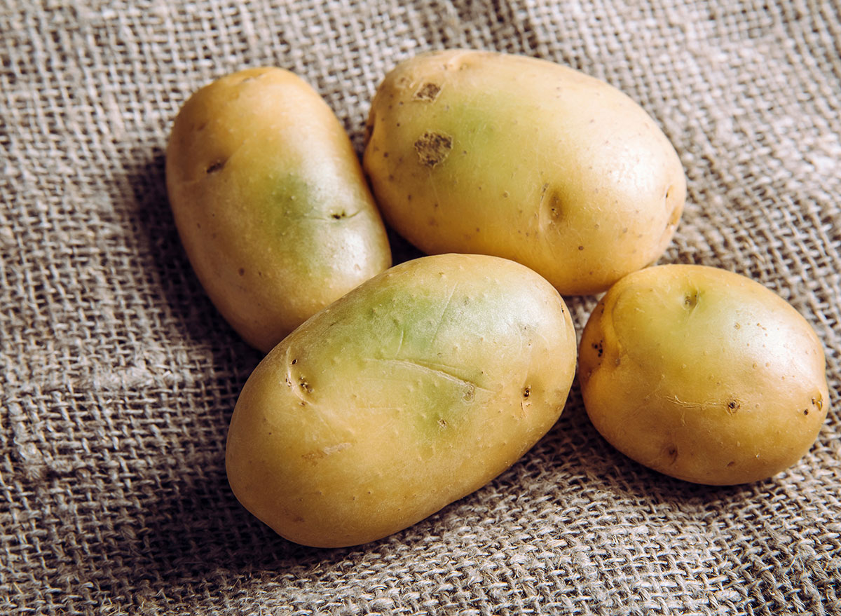 why do some yukon gold potatoes have purplish black spots and what causes the discoloration