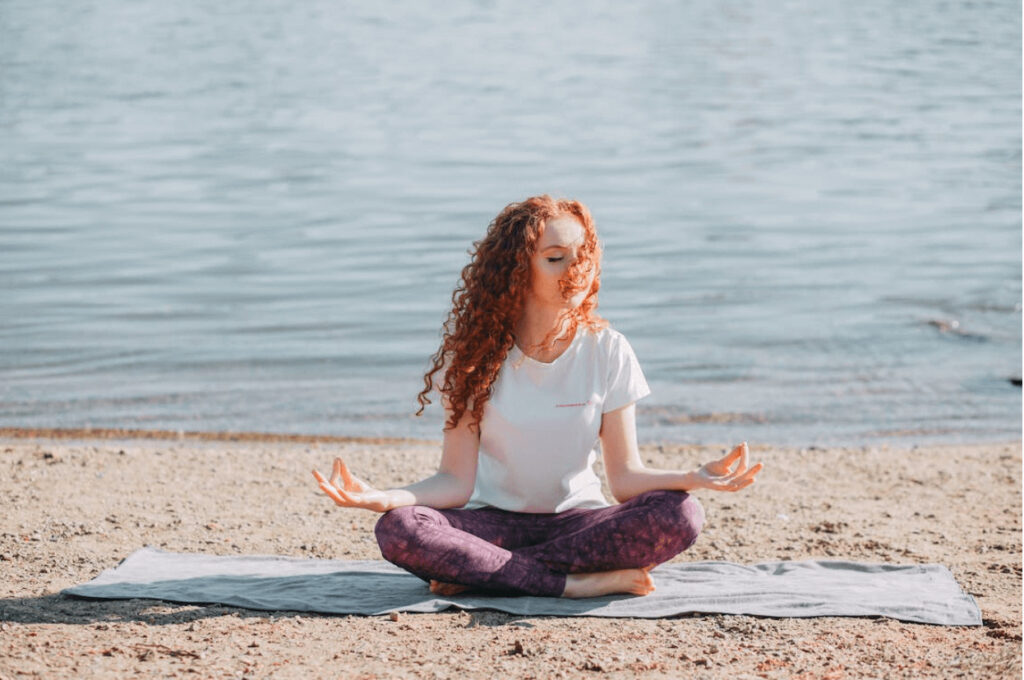 woman doing yoga